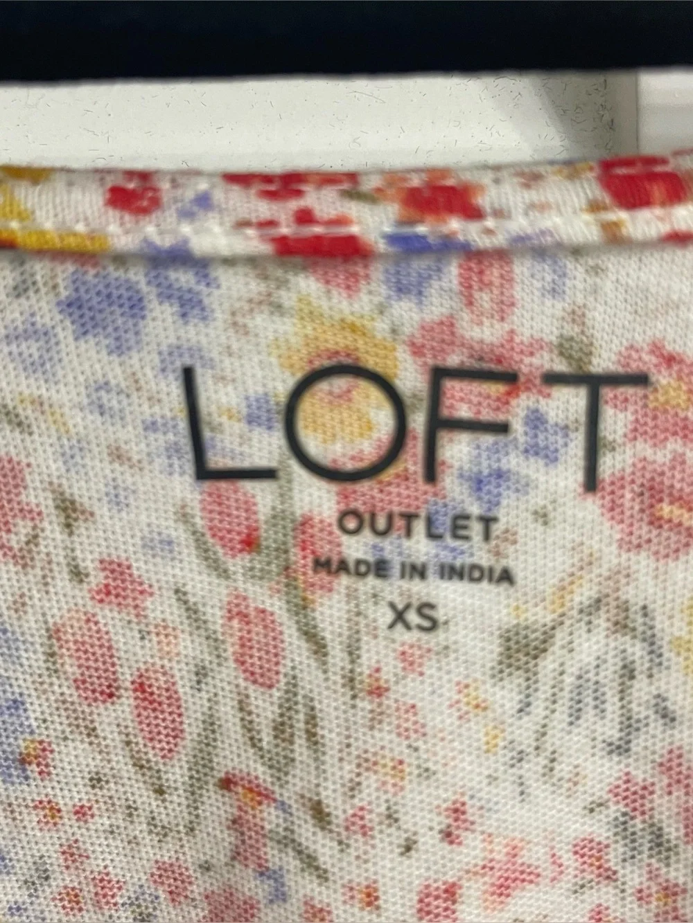 LOFT Outlet Multicolor Floral Smocked Off Shoulder Puff Sleeve Top Sz XS Cottage